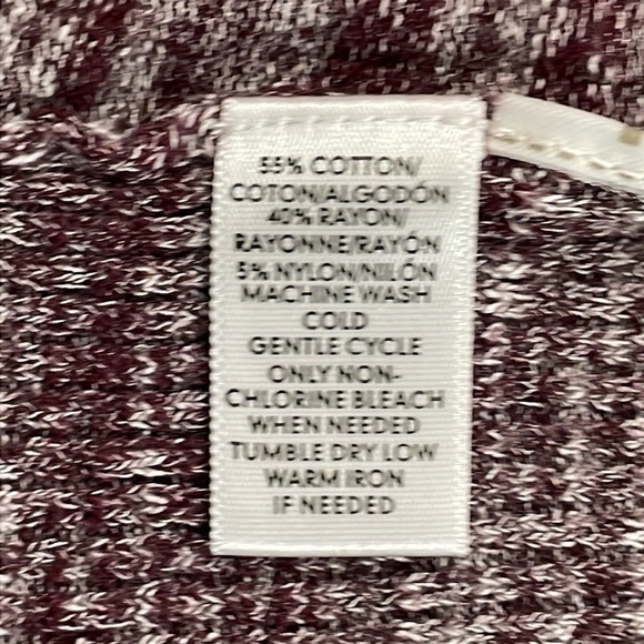 LOFT Burgundy Maroon Heather Cardigan Sweater with Pockets M - Picture 11 of 13